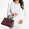 Picture of Michael Kors Laila Small Burnished Leather Satchel - Oxblood
