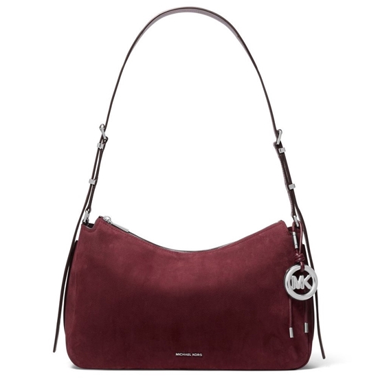 Picture of Michael Kors Nolita Medium Nubuck Shoulder Bag - Oxblood