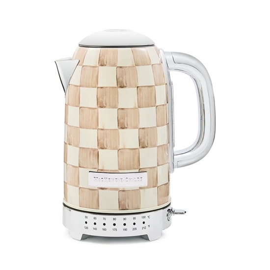 Picture of MacKenzie-Childs Mocha Check Electric Kettle