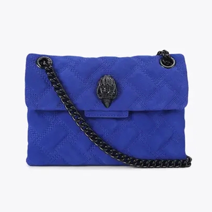 Picture of Kurt Geiger Leather Mini Kensington - Blue Suede/Leather