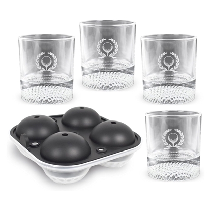 Picture of Izzo Golf Ball Rocks Glass & Cube Set