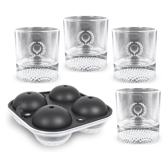 Picture of Izzo Golf Ball Rocks Glass & Cube Set