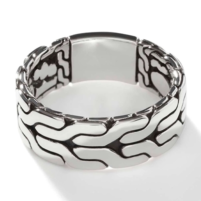 Picture of John Hardy Sterling Silver Carved Chain Band Ring
