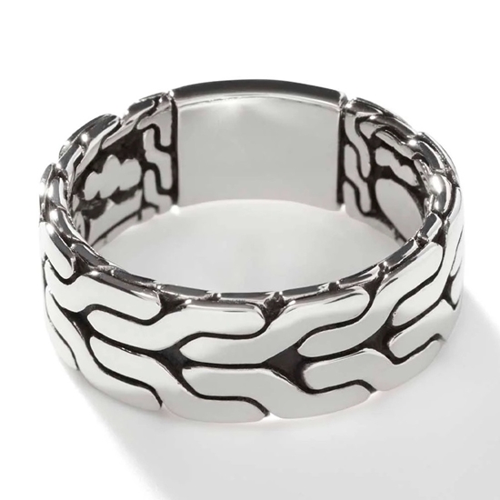 Picture of John Hardy Sterling Silver Carved Chain Band Ring