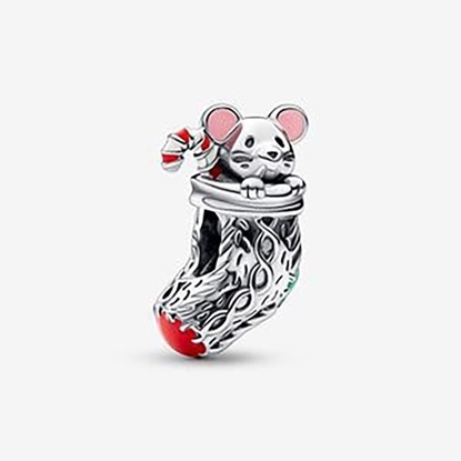 Picture of Pandora® Festive Mouse and Stocking Charm