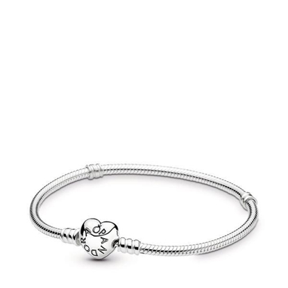 Picture of Pandora® Moments Heart Clasp Snake Chain Bracelet