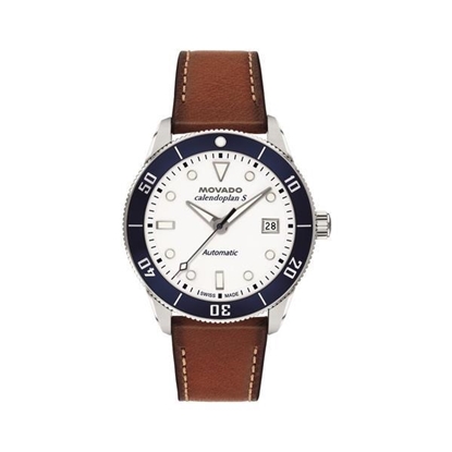 Picture of Movado® Men's Heritage Calendoplan S Leather Strap Watch
