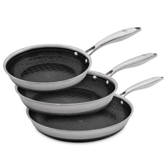 Picture of Hell's Kitchen™ Tri-Clad SS Hybrid 3-Piece Fry Pan Set