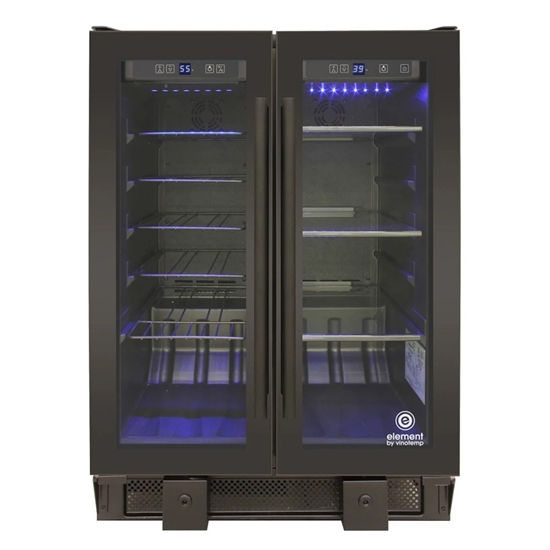 Picture of Vinotemp 24-Bottle/58-Can Wine/Beverage Dual-Zone Cooler - Blk