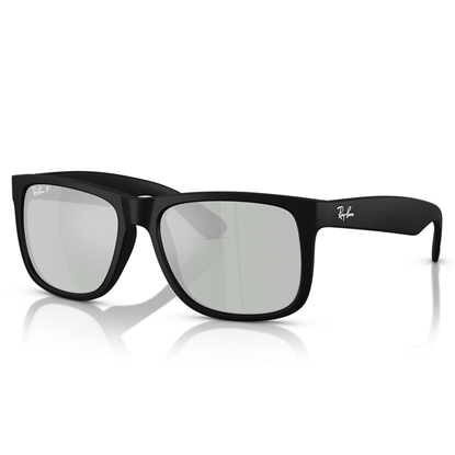 Picture of Ray-Ban Justin Classic Sunglass-Matte Blk/Grn Mirror Slv Polar