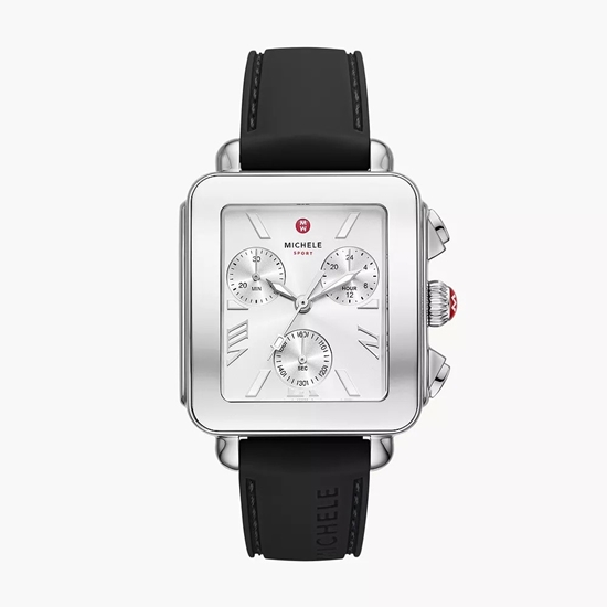 Picture of Michele Deco Sport Chrono Stainless Steel Black Silicone Watch