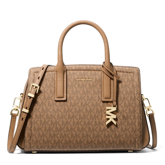 Picture of Michael Kors Laila Small Signature Logo Satchel - Husk