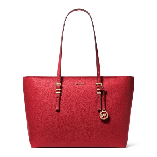 Picture of Michael Kors Quinn Large Pebbled Leather Tote Bag - Crimson