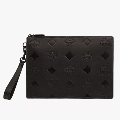 Picture of MCM Aren Medium Crossbody Pouch in Monogram Leather - Black