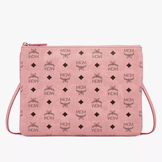Picture of MCM Aren Visetos Medium Flat Pouch - Soft Pink