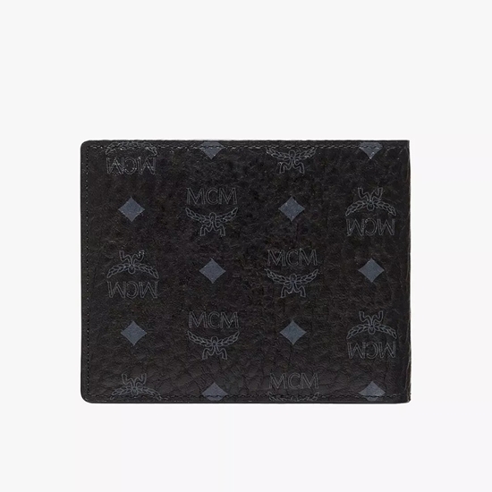 Picture of MCM Small Bifold Wallet in Visetos with Card Case - Black