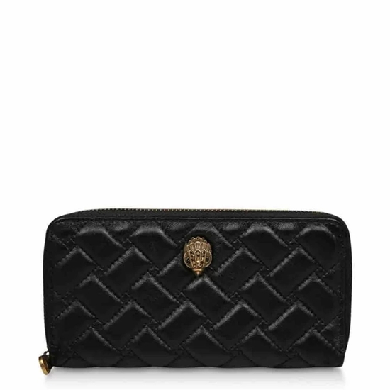 Picture of Kurt Geiger Zip Around Eagle Wallet - Black Leather