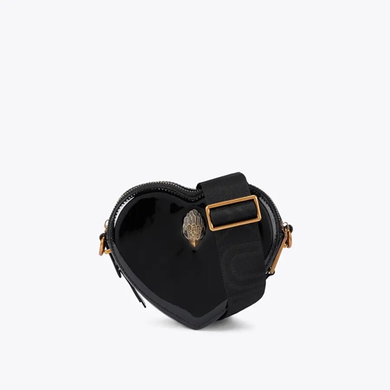 Picture of Kurt Geiger 2-Zip Shoreditch Heart Crossbody - Black Patent