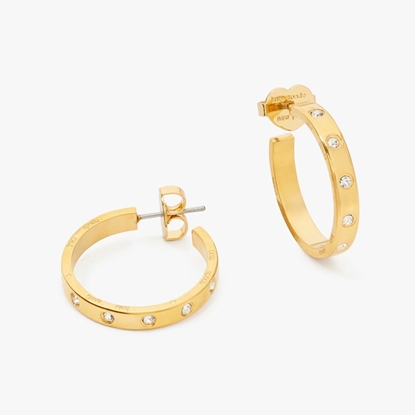 Picture of Kate Spade Set In Stone Hoop Earrings - Gold/Clear