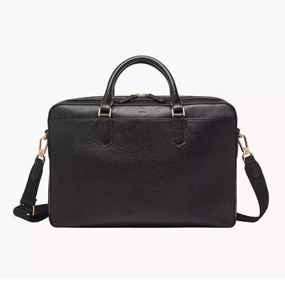 Picture of Fossil Asher Leather Briefcase - Black