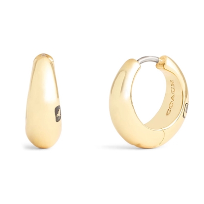 Picture of Coach Tubular Hallmark Huggie Earrings - Gold