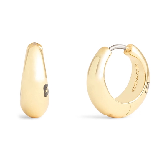 Picture of Coach Tubular Hallmark Huggie Earrings - Gold