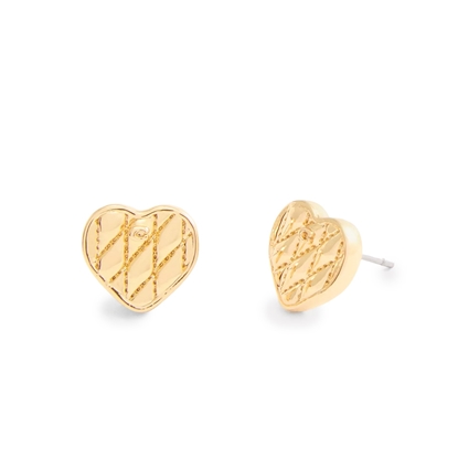 Picture of Coach Quilted Heart Stud Earrings - Gold