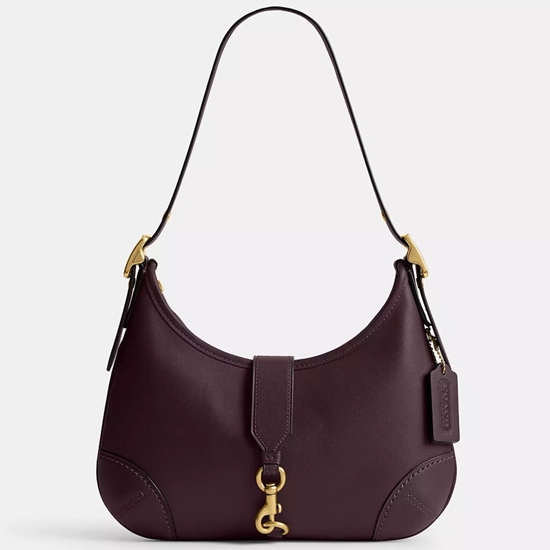 Picture of Coach Hamptons Hobo Bag - Brass/Black Currant