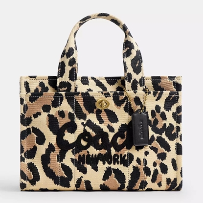 Picture of Coach Cargo Tote Bag 26 With Leopard Print-Brass/Dark leopard