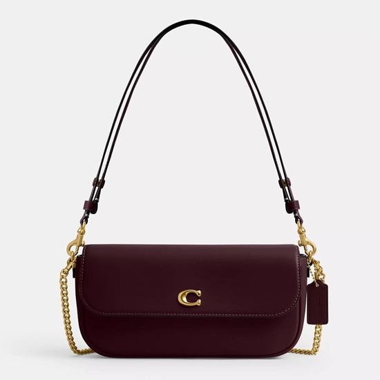 Picture of Coach Brook Flap Chain Bag - Brass/Merlot