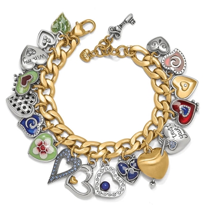 Picture of Brighton One Heart Color Charm Bracelet - Silver/Gold