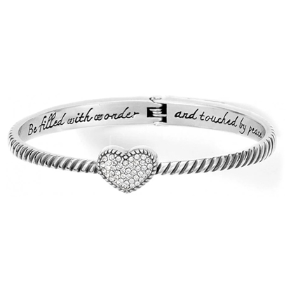 Picture of Brighton Celestia Heart Hinged Bangle - Silver