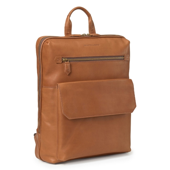 Picture of Johnston & Murphy Rhodes Commuter Backpack - Tan Full Grain