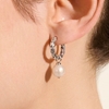 Picture of John Hardy 16mm Sterling Silver Essential Pearl Hoop Earring