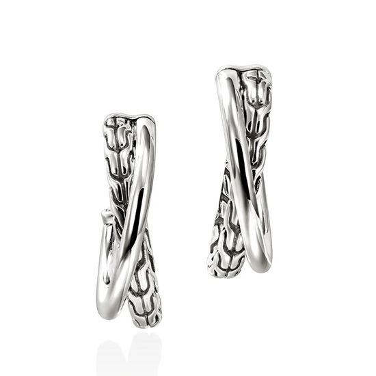 Picture of John Hardy 20.5mm Sterling Silver Essential Crossover Earring