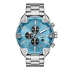 Picture of Diesel Spiked Chrono Stainless Steel Watch with Blue Dial