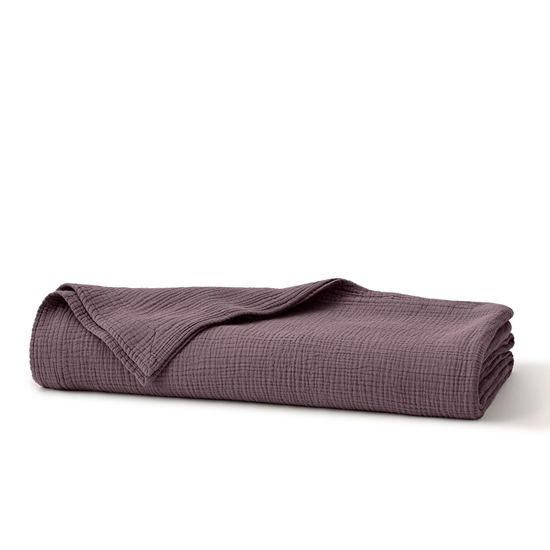 Picture of Boll & Branch Dream Bed Blanket - Plum, Twin/Twin XL