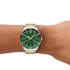 Picture of Armani Exchange Spencer Chrono Two-Tone Watch with Green Dial