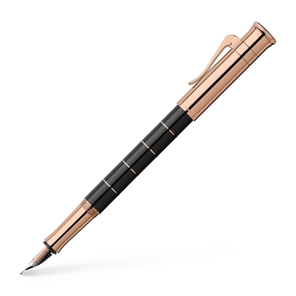 Picture of Graf von Faber-Castell Black/Rose Gold Fountain Pen - Bold