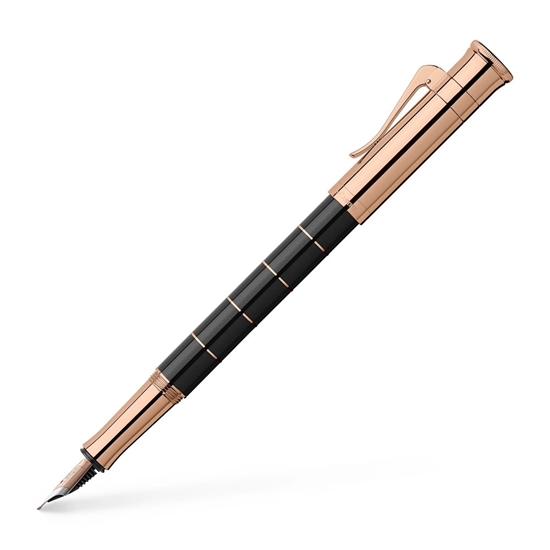 Picture of Graf von Faber-Castell Black/Rose Gold Fountain Pen - Bold