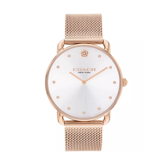 Picture of Coach Elliot Rose Gold-Tone Watch with Silver/White Dial