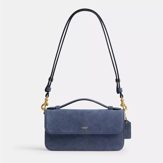 Picture of Coach Suede Elora Top Handle Crossbody Bag - Light Denim