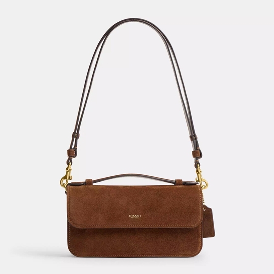 Picture of Coach Suede Elora Top Handle Crossbody Bag - Warm Brown