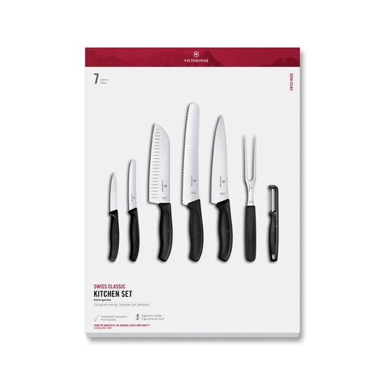 Picture of Victorinox Swiss Army 7-Piece Classic Knife Set - Black
