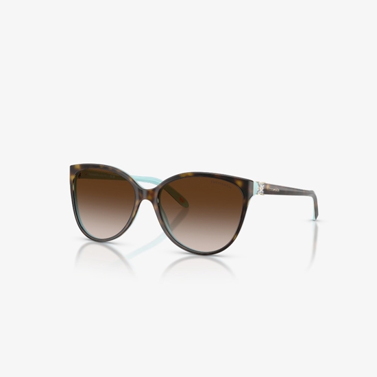 Picture of Tiffany Cat Eye Havana Sunglasses with Brown Gradient Lens