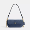 Picture of Coach Suede Brook Flap Chain Bag - Light Denim