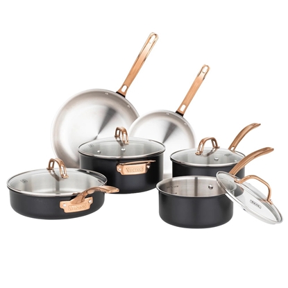 Picture of Viking 10PC 3-Ply Black & Copper Stainless Steel Cookware Set