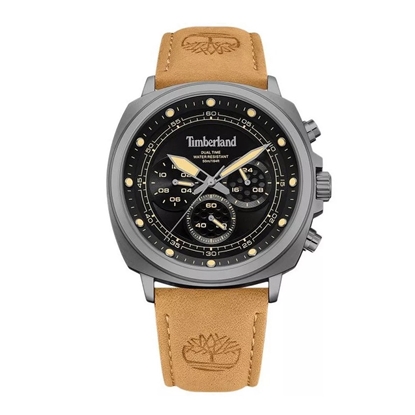 Picture of Timberland Black Dial and Tan Strap Watch