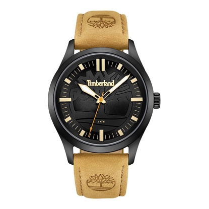Picture of Timberland Black Dial and Tan Strap Watch