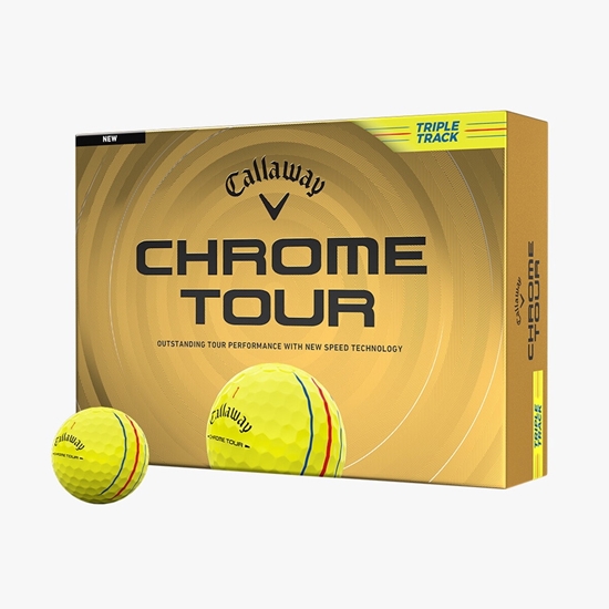 Picture of Callaway Chrome Tour Yellow Triple Track Golf Balls - 2 Dozen